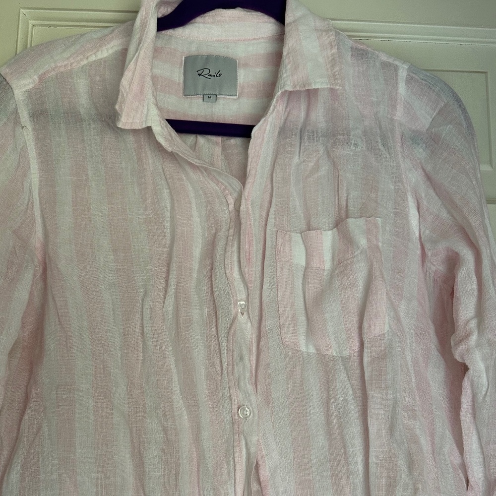 Rails striped linen shirt